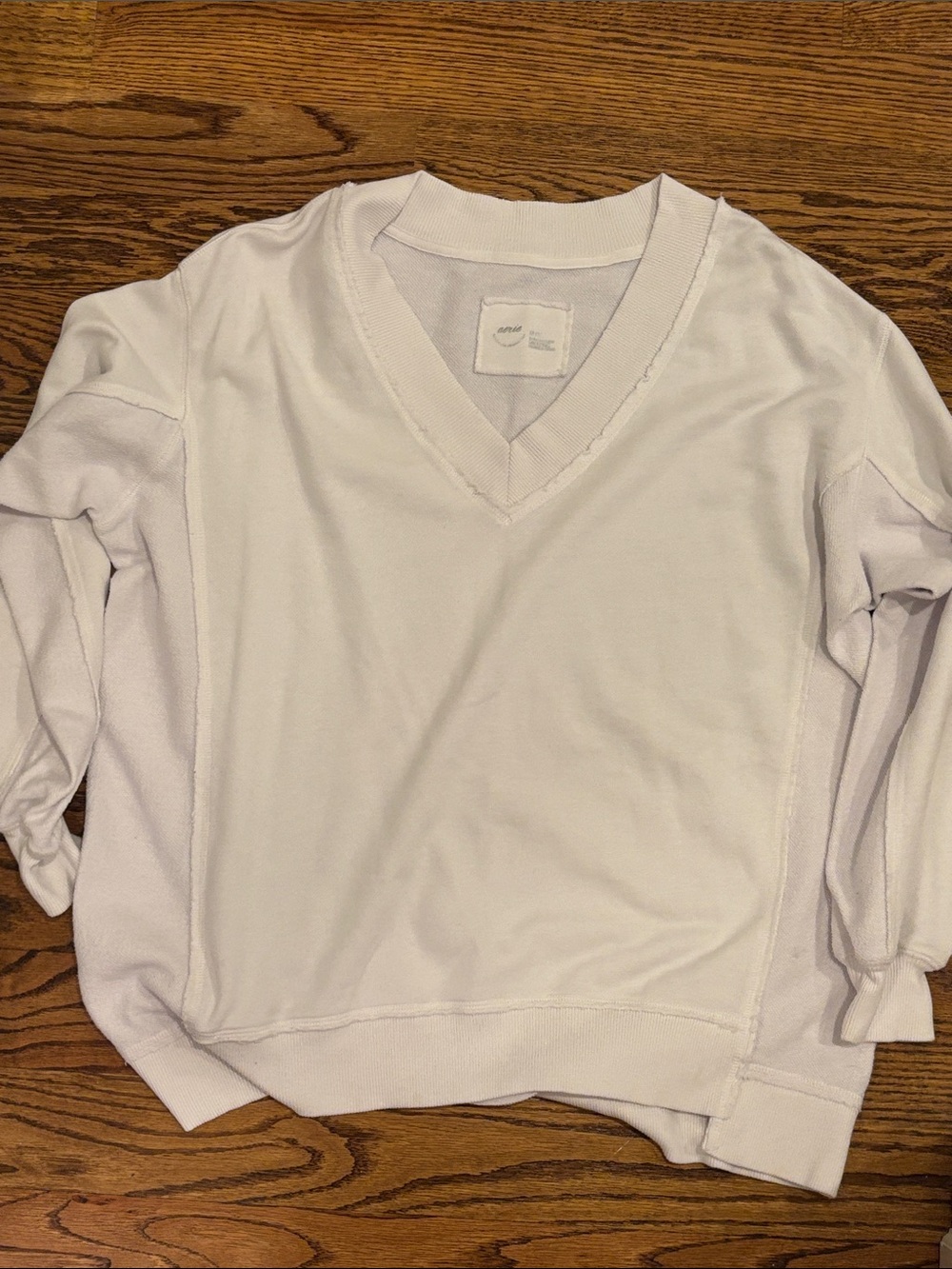 Aerie women’s White V-Neck Sweatshirt